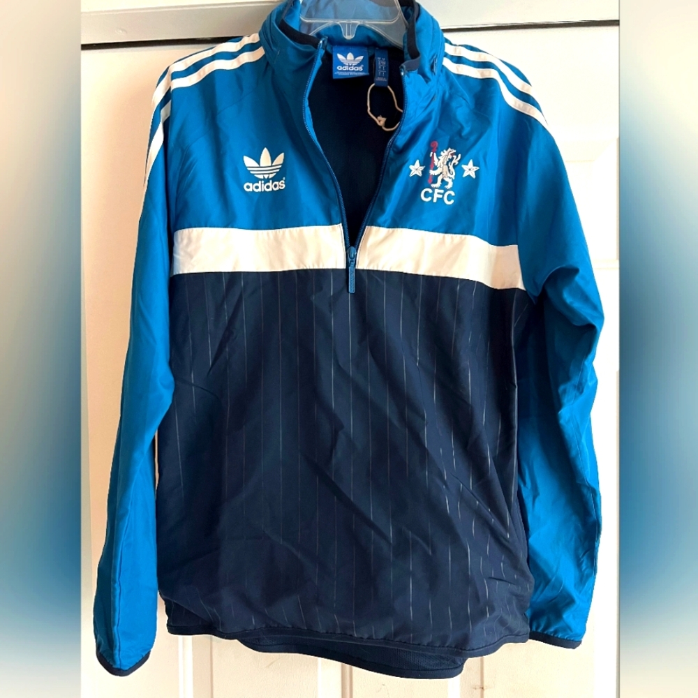 Adidas Originals Chelsea FC Half-Zip Windbreaker-Collegiate Navy